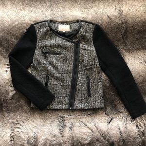 Banana Republic Black and Metallic Tweed Jacket